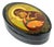 Mid 20th Century Hand-Painted Vladimir Mother of God Iconography Papier-Mâché Lacquer Trinket Box For Sale
