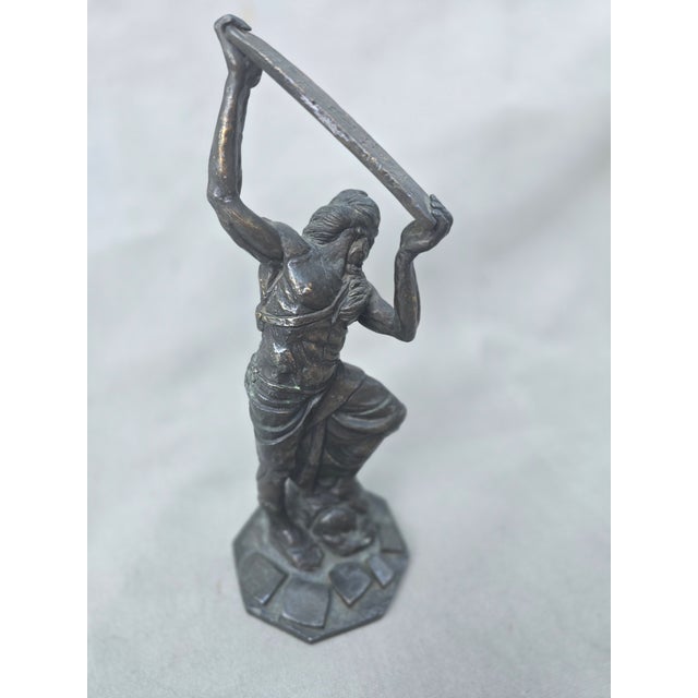 1970s Wrath of Moses Bronze Statue For Sale - Image 11 of 12