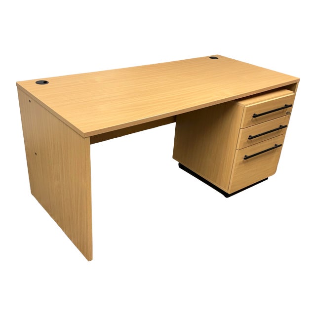 Contemporary Maple Finish Office Desk For Sale