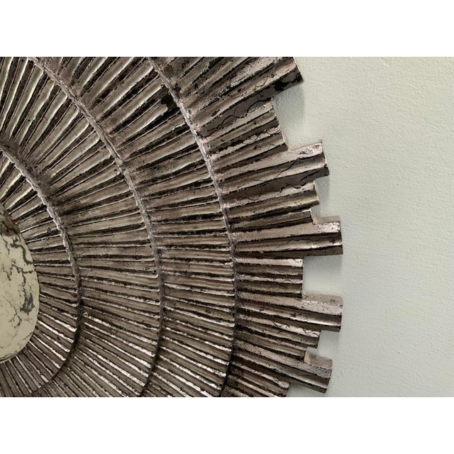 Silver Vintage Silvered Sunburst Mirror For Sale - Image 8 of 13