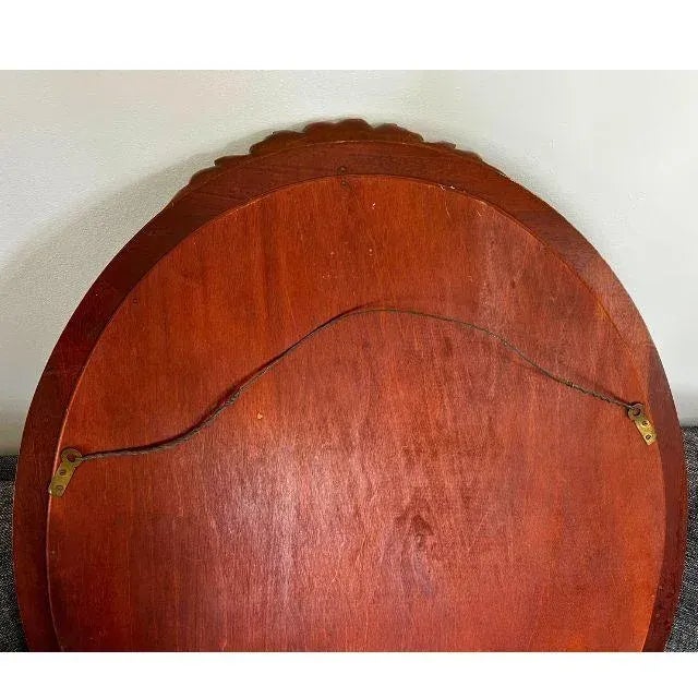 Chestnut Large Mid-Century Kindel Oxford, Mahogany, Oval Pier or Console Mirror For Sale - Image 8 of 9