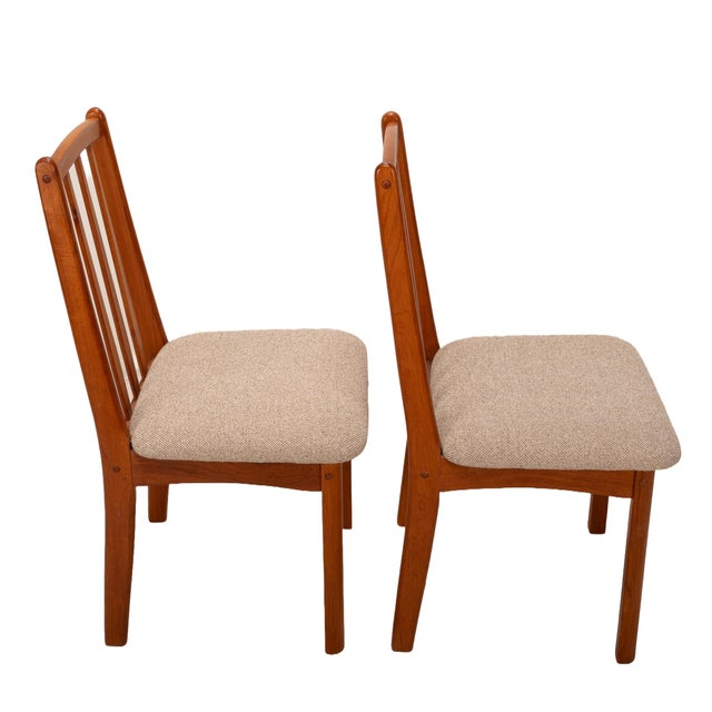 Wood 1980s Koda Woodcraft Danish Modern Teak Slat Back Side Dining Chairs - A Pair For Sale - Image 7 of 12