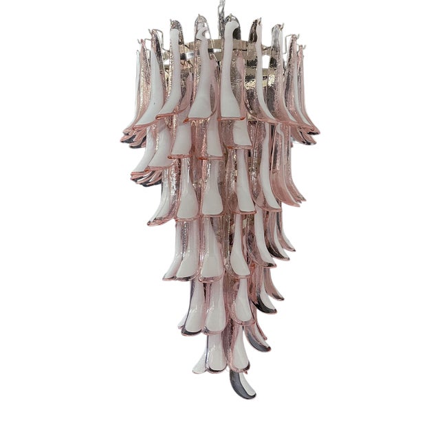 Large Italian Murano Glass Spiral Chandelier, 1990 For Sale
