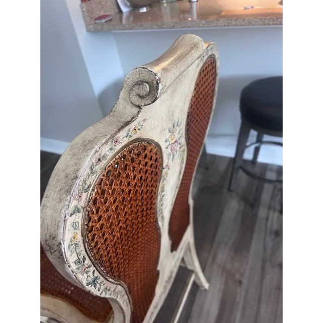 1990s Domain French Floral Painted Dining Set For Sale - Image 10 of 10