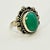 Rustic 1970s Vintage Southwestern Navajo Boho Chic Sterling & Turquoise Cocktail Ring - Size 7.25 For Sale - Image 3 of 14