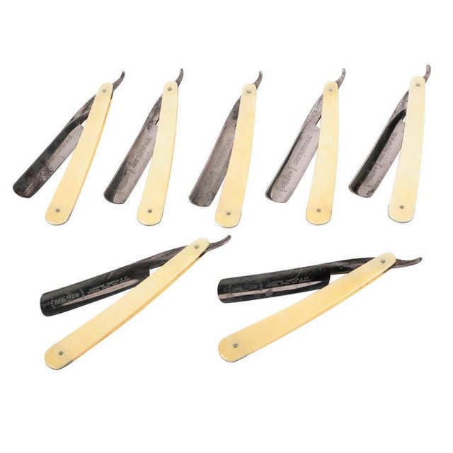 Metal Victorian Silver-Plated Razors from Flockton Tompkin Co., Sheffield, United Kingdom, 1870, Set of 7 For Sale - Image 7 of 10