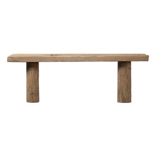 Vintage House Beam Console Table - Weathered Reclaimed Wood For Sale