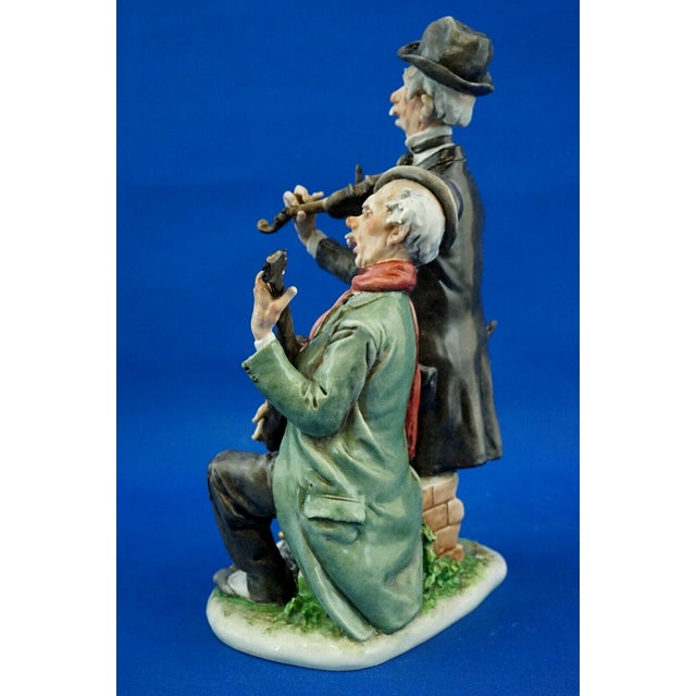 Ceramic 20th Century Porcelain Sculpture of a Couple of Elderly Musicians by Giuseppe Cappè for Capodimonte, Italy For Sale - Image 7 of 18