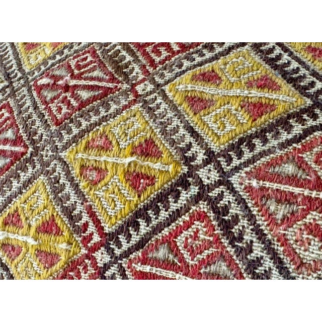 Textile Early 20th Century Caucasian Sumak Kilim Pillow For Sale - Image 7 of 14