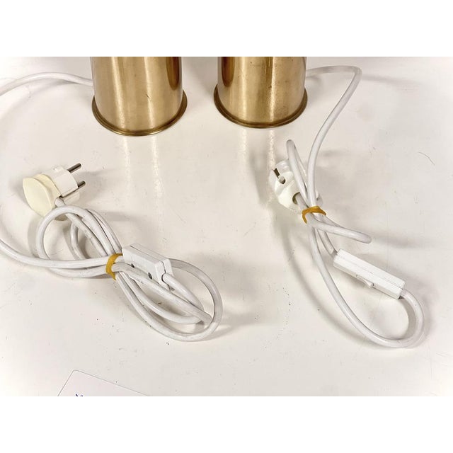 1960s Large Swedish Modern Brass Table Lamps, 1950s-1960s, Set of 2 For Sale - Image 5 of 9
