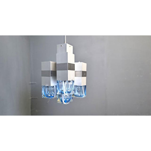 Vintage Cubic Chandelier by Gaetano Sciolari, 1970s For Sale - Image 12 of 15