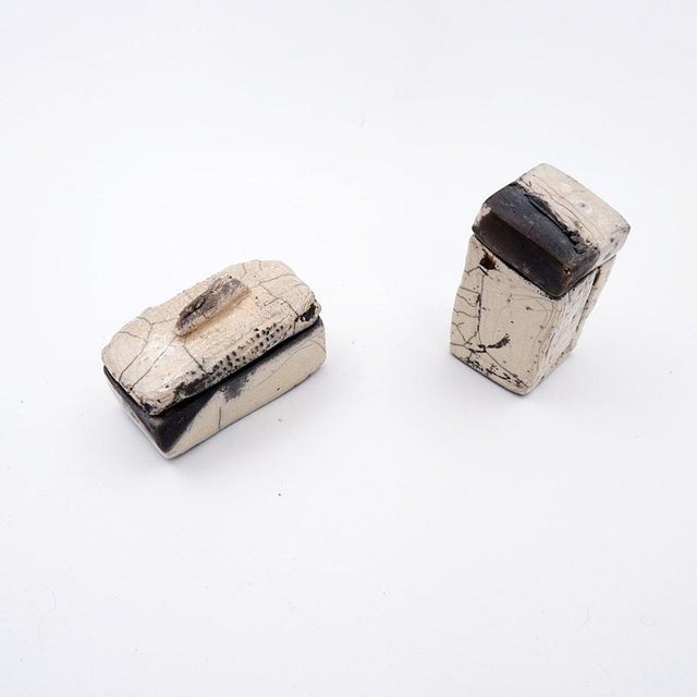 White Fond dAtelier Ceramics from N.Lebrun, Belgium, 1970s, Set of 5 For Sale - Image 10 of 12