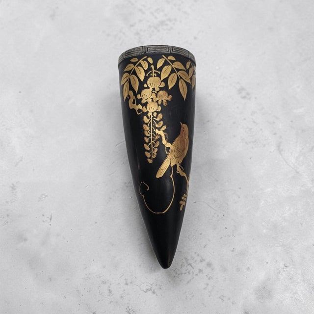 Japanese wall pocket vase produced for the export market during the 1920s–1930s. Marked "Made in Japan," the piece is...