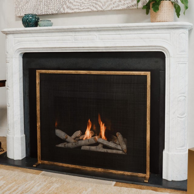 Aged Gold Dakota Fireplace Screen For Sale - Image 4 of 12