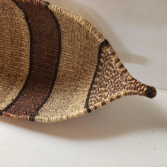 1960s Gambela Canoe Handwoven Bread Basket For Sale In San Diego - Image 6 of 7