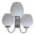 1960s Mid Century Modern 3- Light Chrome Wall Light W. Satin Glass Globes, Spain For Sale