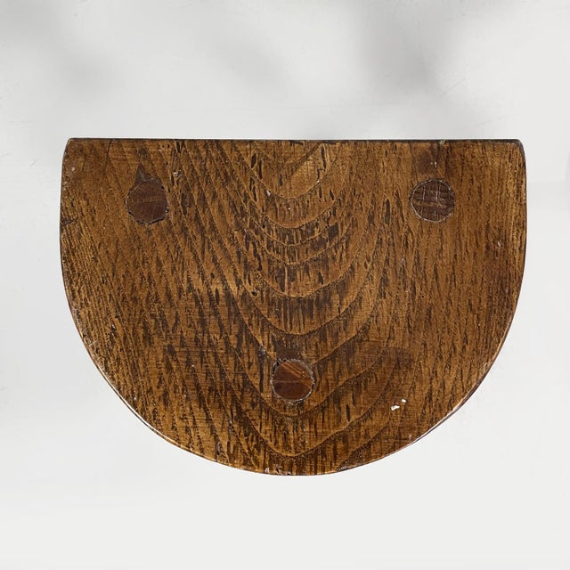 1950s Mid-Century Modern Italian Semi-Circular Stool in Wood, 1950s For Sale - Image 5 of 10