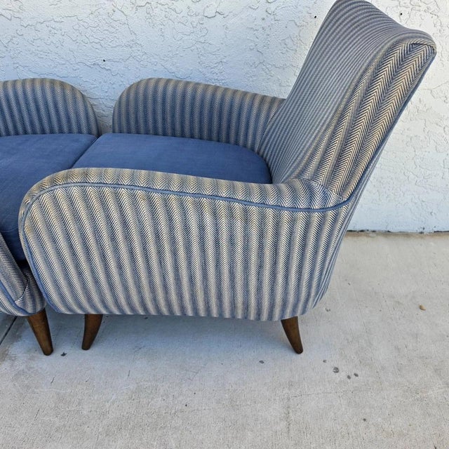 1950s MCM Edward Wormley Gio Ponti Style Armchairs Set of 4 For Sale - Image 9 of 18