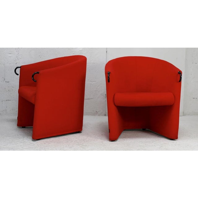 Set of Red Armchairs from Arflex, Italy, 1980 For Sale - Image 12 of 16