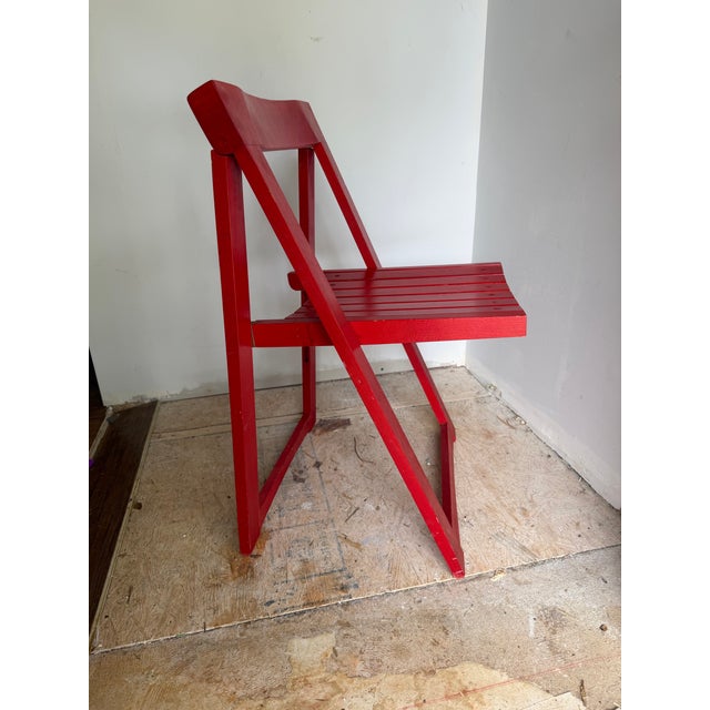 Red Mid-Century Modern Red Folding Chair For Sale - Image 8 of 9