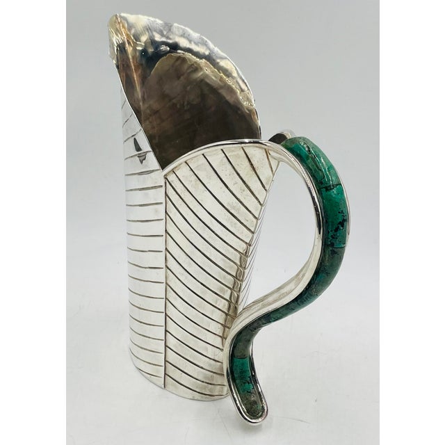 1980s Emilia Castillo Leaf-Form Silver Pitcher With Dragonfly Detail For Sale In Los Angeles - Image 6 of 18