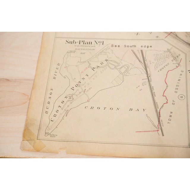 Traditional Vintage Hopkins Map of Croton on Hudson NY And Cortlandt For Sale - Image 3 of 5