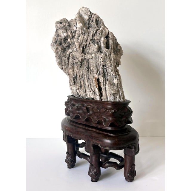 Rare Chinese Xuan Scholar Stone on Display Stand For Sale - Image 14 of 18