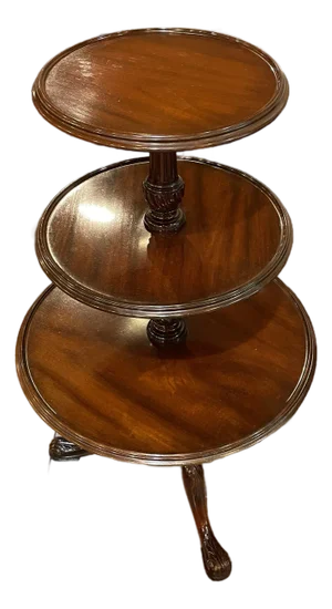 Vintage Mahogany Three-Tier Dumbwaiter Table