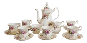 Vintage Moss Rose Porcelain Set from Royal Albert, England, Set of 6