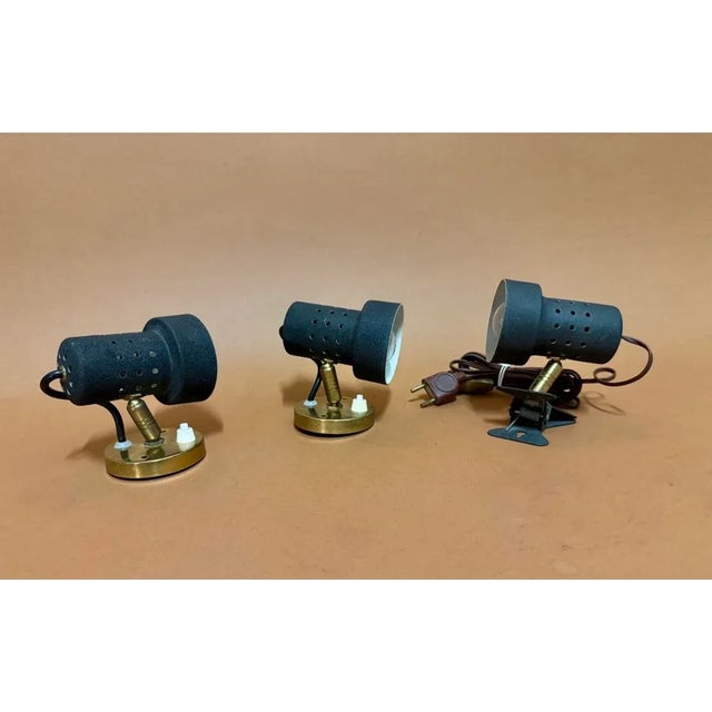 Black Aluminor House Wall Lamps, 1950, Set of 3 For Sale - Image 8 of 8