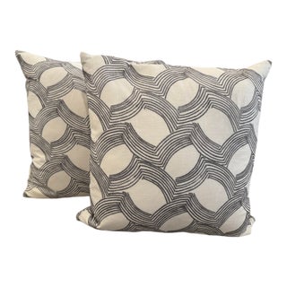 Thom Filicia Home for Eastern Accents Veer Throw Pillows, Pair For Sale