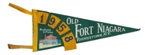 Vintage 1958 Old Fort Niagara Youngstown Ny Felt Flag