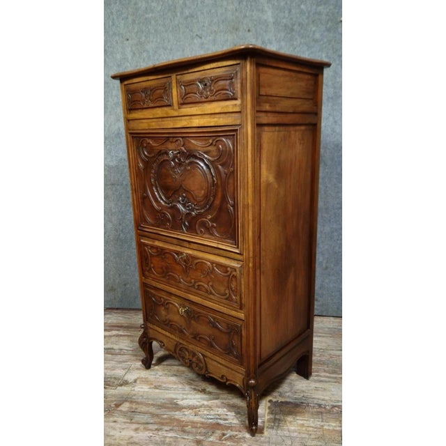 Antique Secretaire in Walnut, 1800s For Sale - Image 13 of 15
