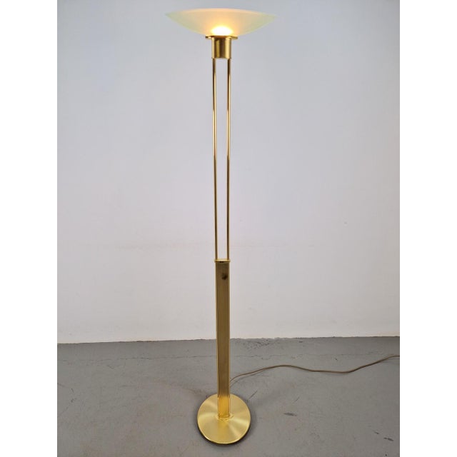Hollywood Regency 2517-1-P1 Floor Lamp in Brass and Glass from Holtkotter, 1980s For Sale - Image 3 of 13