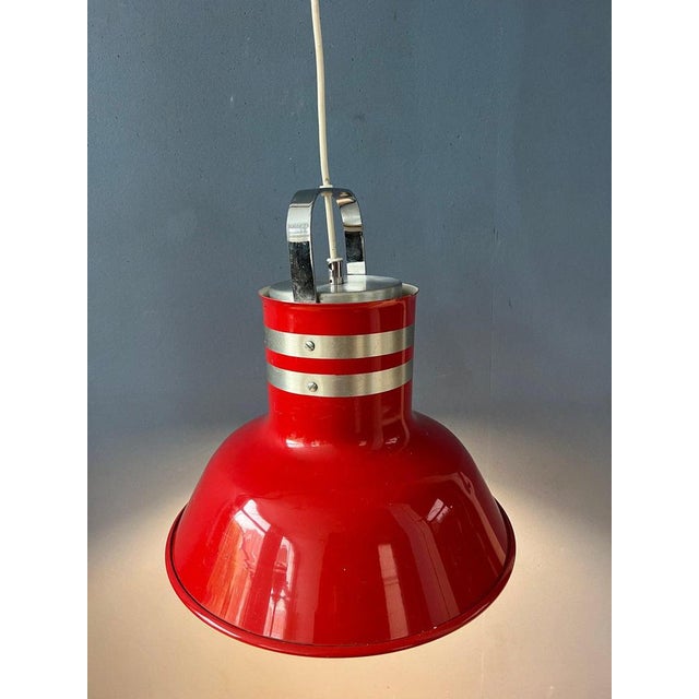 Space Age Red Bucket Pendant Lamp from Ateljé Lyktan For Sale - Image 3 of 11