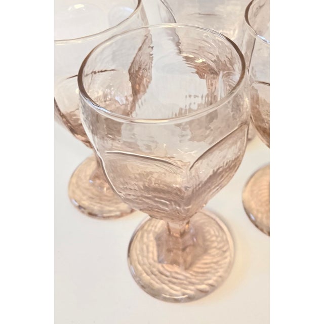 Pink Vintage Icy Pink Goblets- Set of Four For Sale - Image 8 of 9
