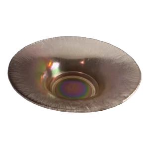 Fenton Iridescent Stretch Glass Pedestal Bowl