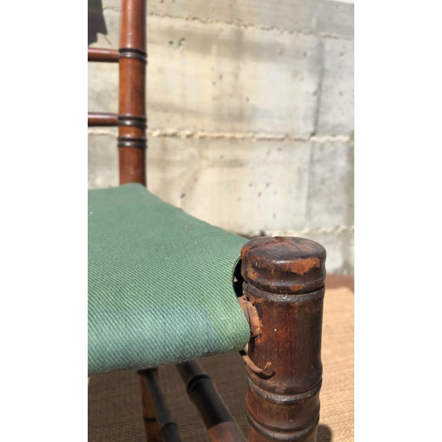 Mid 19th Century Faux- Bamboo Side Chairs With Natural Rush Seats - a Pair For Sale - Image 4 of 8