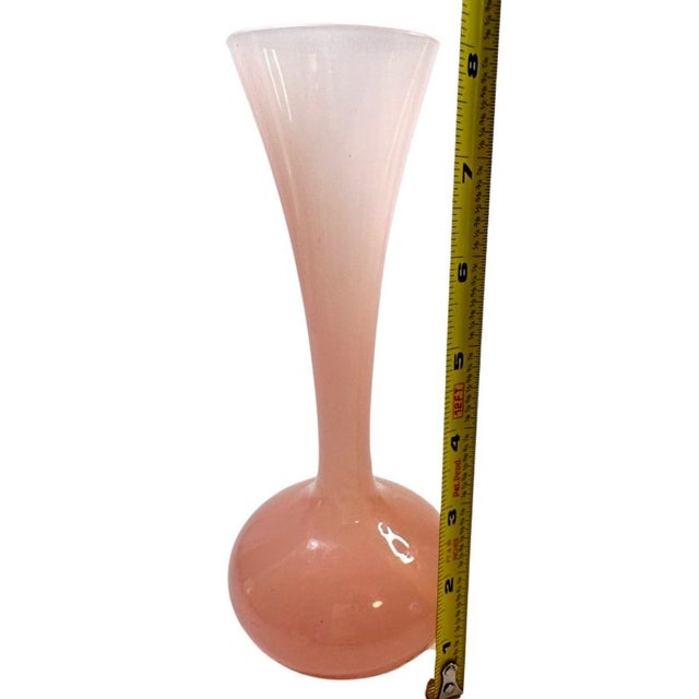 Antique Baby Pink Opaline Glass Bud Vase, France, 1920s For Sale - Image 4 of 6