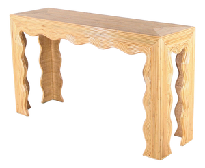 Rattan Wave Console Table