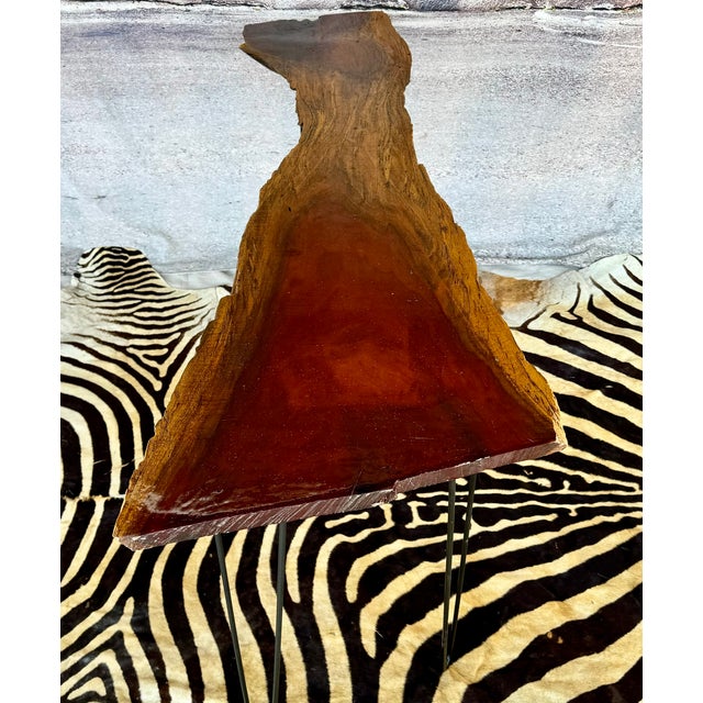 Rustic Live Edge Console Table on Hairpin Legs For Sale - Image 3 of 10