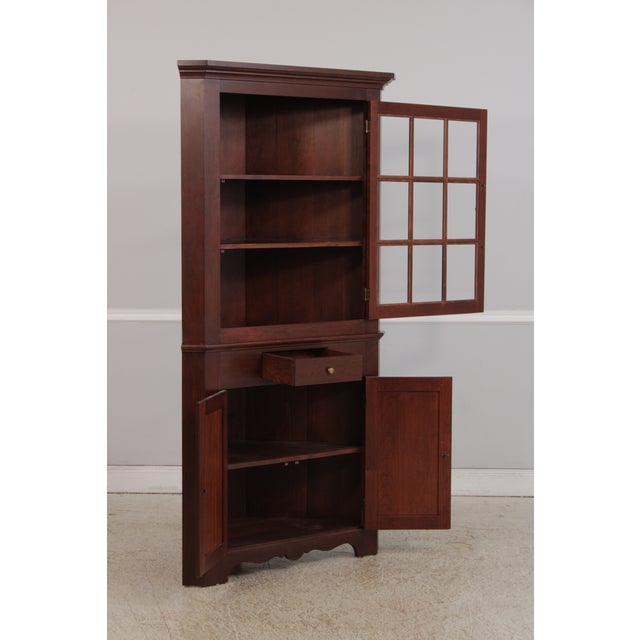 Seely Custom Made Cherry Corner China Cabinet For Sale - Image 4 of 14