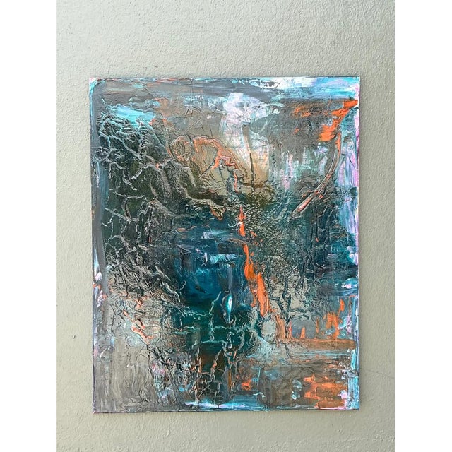 Vintage Abstract Expressionist Painting on Canvas For Sale - Image 4 of 12