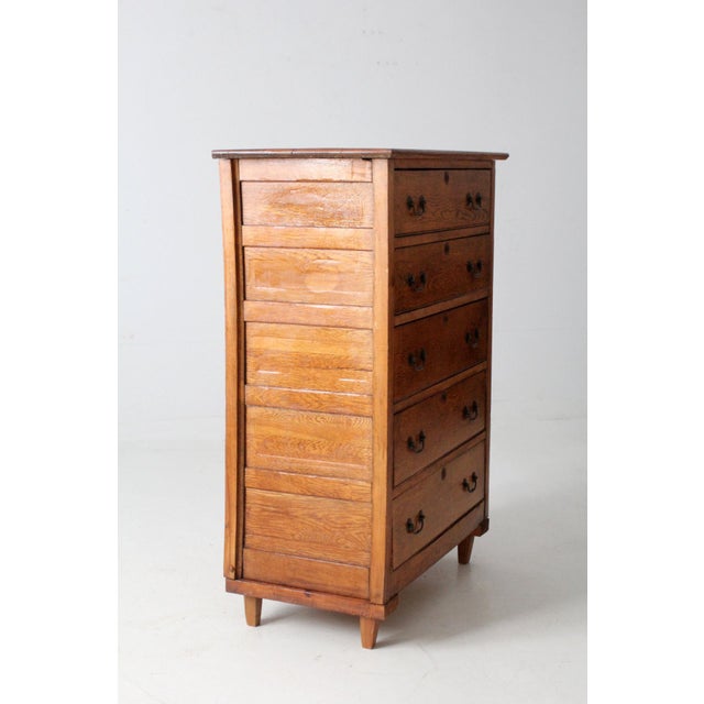 Antique Oak Highboy Dresser Spiegel Furniture Company For Sale - Image 13 of 15