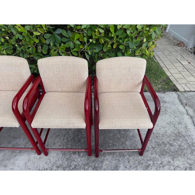 Vintage Loewenstein Curved Arm Counter Stools - Set of 4 For Sale - Image 9 of 16