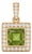Natural Peridot Gemstone Necklace | Cubic Zirconia Halo Pendant | August Birthstone Pendant For Sale