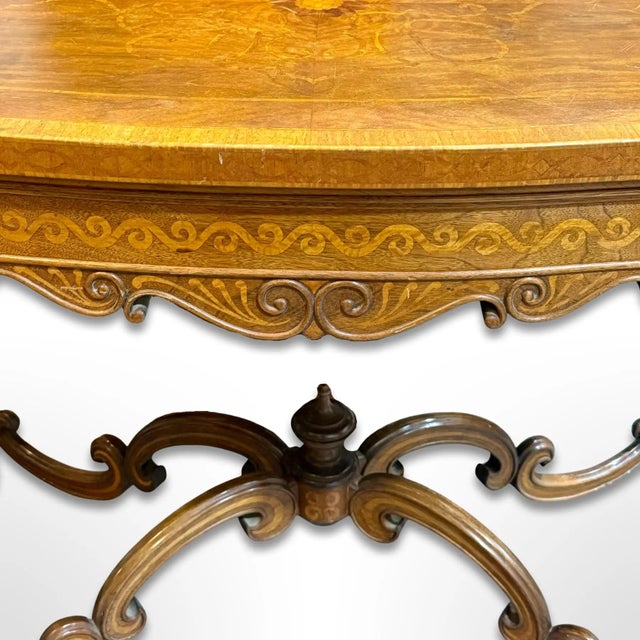 Vintage Italian Side Table W/ Intricate Satinwood Inlay For Sale - Image 4 of 7