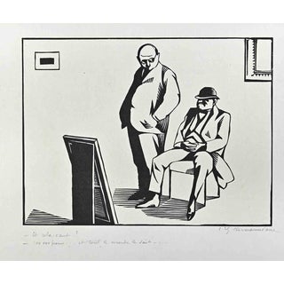 Hermann Paul, The Collector, Original China Ink Drawing, Early 20th Century For Sale