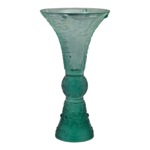 Liuli Gong Fang Green Crystal Wine Goblet/Vase