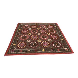 Square Suzani Fabric Wall Art For Sale